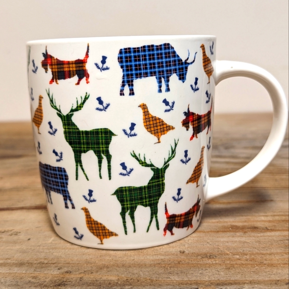 Milly Green Tartan Wildlife Mug